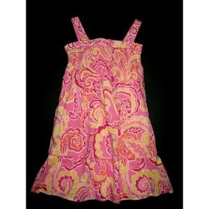 NEW Gap Kids girls dress M 8 Pink floral paisley yellow orange tank top sun maxi
